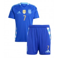 Camiseta Argentina Rodrigo De Paul #7 Segunda Equipación Replica Copa America 2024 para niños mangas cortas (+ Pantalones cortos)